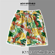 Load image into Gallery viewer, Summer Seaside Vacation Floral Shorts Men's Five-quarter Pants Casual Large Size Hawaiian Shorts Loose Beach Pants - Leaf Style
