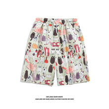 Load image into Gallery viewer, Summer Seaside Vacation Floral Shorts Men's Five-quarter Pants Casual Large Size Hawaiian Shorts Loose Beach Pants - Cartoon Style
