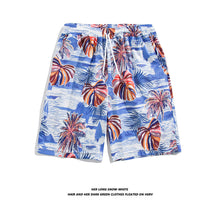 Load image into Gallery viewer, Summer Seaside Vacation Floral Shorts Men's Five-quarter Pants Casual Large Size Hawaiian Shorts Loose Beach Pants - Cartoon Style
