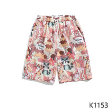 Load image into Gallery viewer, Summer Seaside Vacation Floral Shorts Men's Five-quarter Pants Casual Large Size Hawaiian Shorts Loose Beach Pants - Cartoon Style
