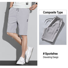 Load image into Gallery viewer, Summer Men's Ice Silk Shorts Breathable Thin Style Casual Straight Five-Point Sweatpants Loose Type Elastic Splicing Pants
