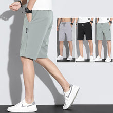 Load image into Gallery viewer, Summer Men's Ice Silk Shorts Breathable Thin Style Casual Straight Five-Point Sweatpants Loose Type Elastic Splicing Pants

