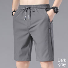 Load image into Gallery viewer, Summer Men's Ice Silk Shorts Breathable Thin Style Casual Straight Five-Point Sweatpants Loose Type Elastic Splicing Pants
