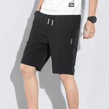 Load image into Gallery viewer, Summer Men's Ice Silk Shorts Breathable Thin Style Casual Straight Five-Point Sweatpants Loose Type Elastic Splicing Pants
