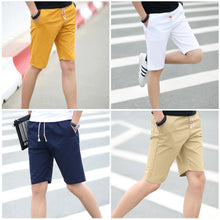 Load image into Gallery viewer, Cotton Men Lace-Up Shorts Classic Solid Color Sports Casual Medium Pants Multi-Color Fashion Trend Men's Wear
