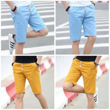 Load image into Gallery viewer, Cotton Men Lace-Up Shorts Classic Solid Color Sports Casual Medium Pants Multi-Color Fashion Trend Men's Wear
