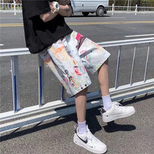 Load image into Gallery viewer, Summer Cartoon Graffiti Beach Pants Men Outer Wear Thin Style Loose Casual Medium Pants Running Fitness Sports Pants Fashion Hip Hop Tide Cool Men's Clothes
