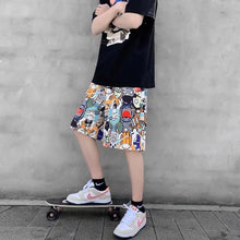 Load image into Gallery viewer, Summer Cartoon Graffiti Beach Pants Men Outer Wear Thin Style Loose Casual Medium Pants Running Fitness Sports Pants Fashion Hip Hop Tide Cool Men's Clothes

