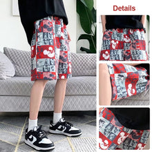Load image into Gallery viewer, Summer Cartoon Graffiti Beach Pants Men Outer Wear Thin Style Loose Casual Medium Pants Running Fitness Sports Pants Fashion Hip Hop Tide Cool Men's Clothes
