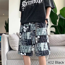 Load image into Gallery viewer, Summer Cartoon Graffiti Beach Pants Men Outer Wear Thin Style Loose Casual Medium Pants Running Fitness Sports Pants Fashion Hip Hop Tide Cool Men's Clothes
