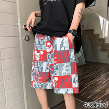 Load image into Gallery viewer, Summer Cartoon Graffiti Beach Pants Men Outer Wear Thin Style Loose Casual Medium Pants Running Fitness Sports Pants Fashion Hip Hop Tide Cool Men's Clothes
