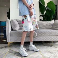 Load image into Gallery viewer, Summer Cartoon Graffiti Beach Pants Men Outer Wear Thin Style Loose Casual Medium Pants Running Fitness Sports Pants Fashion Hip Hop Tide Cool Men's Clothes
