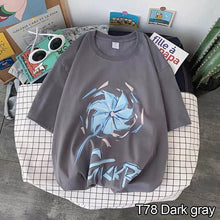 Load image into Gallery viewer, Men Summer Windmill Alphabet Print Short Sleeve Oversize Crew Neck Everything Match Five-Point Sleeve T-Shirt Fashion Simple Youth Trend Men's Clothes
