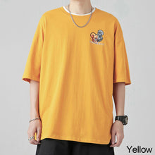 Load image into Gallery viewer, Cartoon Print Summer Men's Short Sleeve Loose Plankton Handsome Half Sleeve Fashion Trend Bear Head Top
