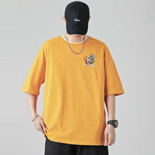 Load image into Gallery viewer, Cartoon Print Summer Men's Short Sleeve Loose Plankton Handsome Half Sleeve Fashion Trend Bear Head Top
