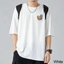 Load image into Gallery viewer, Cartoon Print Summer Men's Short Sleeve Loose Plankton Handsome Half Sleeve Fashion Trend Bear Head Top
