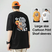 Load image into Gallery viewer, Cartoon Print Summer Men's Short Sleeve Loose Plankton Handsome Half Sleeve Fashion Trend Bear Head Top

