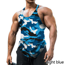 Load image into Gallery viewer, Men U-Neck Vest Outdoor Sports Fitness Sleeveless Top Camouflage Style Show Muscle Fashion Men's Wear
