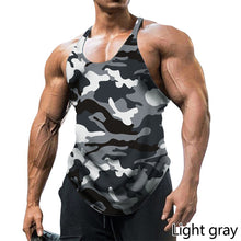 Load image into Gallery viewer, Men U-Neck Vest Outdoor Sports Fitness Sleeveless Top Camouflage Style Show Muscle Fashion Men's Wear
