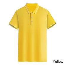 Load image into Gallery viewer, Stand Collar Business Polo T-shirt Solid Skin-friendly Comfortable T-shirt Breathable Summer Top T-shirt for Men
