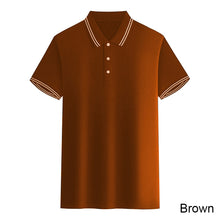 Load image into Gallery viewer, Stand Collar Business Polo T-shirt Solid Skin-friendly Comfortable T-shirt Breathable Summer Top T-shirt for Men
