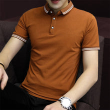 Load image into Gallery viewer, Stand Collar Business Polo T-shirt Solid Skin-friendly Comfortable T-shirt Breathable Summer Top T-shirt for Men
