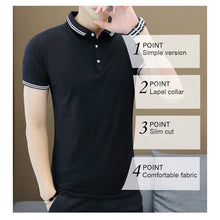 Load image into Gallery viewer, Stand Collar Business Polo T-shirt Solid Skin-friendly Comfortable T-shirt Breathable Summer Top T-shirt for Men
