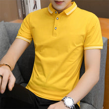 Load image into Gallery viewer, Stand Collar Business Polo T-shirt Solid Skin-friendly Comfortable T-shirt Breathable Summer Top T-shirt for Men
