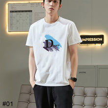 Load image into Gallery viewer, Loose Casual Letter Printed T-shirt Comfortable Breathable Cotton Summer Short Sleeve Top T-shirt for Men
