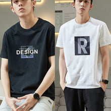 Load image into Gallery viewer, Loose Casual Letter Printed T-shirt Comfortable Breathable Cotton Summer Short Sleeve Top T-shirt for Men
