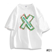 Load image into Gallery viewer, Men's Summer Cotton T-shirt Loose Casual Printed T-shirt Soft Breathable Short Sleeve Top T-shirt
