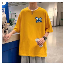 Load image into Gallery viewer, Summer Polyester T-shirt Loose Casual Cartoon Printed T-shirt Soft Breathable Short Sleeve Top T-shirt for Men
