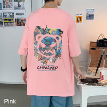 Load image into Gallery viewer, Summer Polyester T-shirt Loose Casual Cartoon Printed T-shirt Soft Breathable Short Sleeve Top T-shirt for Men
