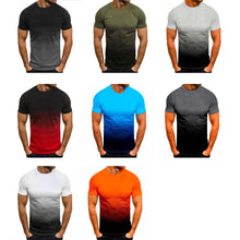 Load image into Gallery viewer, Men's Summer Polyester T-shirt Casual Gradient Round Neck T-shirt Comfortable Breathable Short Sleeve Top T-shirt
