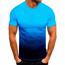 Load image into Gallery viewer, Men's Summer Polyester T-shirt Casual Gradient Round Neck T-shirt Comfortable Breathable Short Sleeve Top T-shirt
