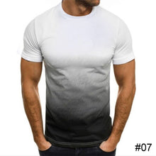 Load image into Gallery viewer, Men's Summer Polyester T-shirt Casual Gradient Round Neck T-shirt Comfortable Breathable Short Sleeve Top T-shirt
