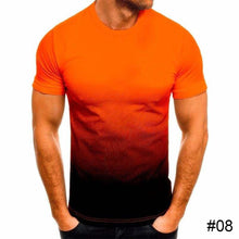 Load image into Gallery viewer, Men's Summer Polyester T-shirt Casual Gradient Round Neck T-shirt Comfortable Breathable Short Sleeve Top T-shirt

