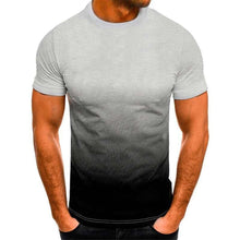 Load image into Gallery viewer, Men's Summer Polyester T-shirt Casual Gradient Round Neck T-shirt Comfortable Breathable Short Sleeve Top T-shirt
