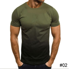 Load image into Gallery viewer, Men's Summer Polyester T-shirt Casual Gradient Round Neck T-shirt Comfortable Breathable Short Sleeve Top T-shirt
