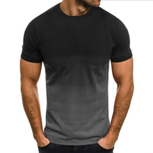 Load image into Gallery viewer, Men's Summer Polyester T-shirt Casual Gradient Round Neck T-shirt Comfortable Breathable Short Sleeve Top T-shirt
