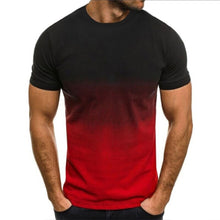 Load image into Gallery viewer, Men's Summer Polyester T-shirt Casual Gradient Round Neck T-shirt Comfortable Breathable Short Sleeve Top T-shirt
