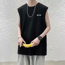 Load image into Gallery viewer, Sleeveless T-shirt Men's Fashion Men's Loose Versatile Sweatshirt Large Tank Top Men Vest
