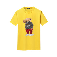 Load image into Gallery viewer, Cartoon Bear Printed Short Sleeve T-shirt Summer Men's Round Neck T-shirt Versatile Men's Underlay Shirt
