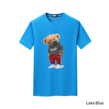 Load image into Gallery viewer, Cartoon Bear Printed Short Sleeve T-shirt Summer Men's Round Neck T-shirt Versatile Men's Underlay Shirt
