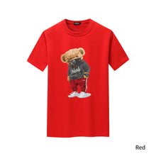 Load image into Gallery viewer, Cartoon Bear Printed Short Sleeve T-shirt Summer Men's Round Neck T-shirt Versatile Men's Underlay Shirt
