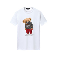 Load image into Gallery viewer, Cartoon Bear Printed Short Sleeve T-shirt Summer Men's Round Neck T-shirt Versatile Men's Underlay Shirt
