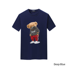 Load image into Gallery viewer, Cartoon Bear Printed Short Sleeve T-shirt Summer Men's Round Neck T-shirt Versatile Men's Underlay Shirt

