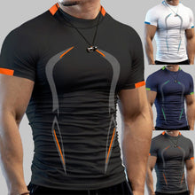 Load image into Gallery viewer, Summer Men's Fitness Sports T-shirt Breathable Short Sleeve Tight Quick Drying T-shirt Men's Sports Fashion T-shirt
