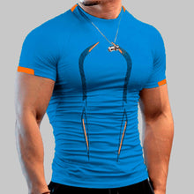 Load image into Gallery viewer, Summer Men's Fitness Sports T-shirt Breathable Short Sleeve Tight Quick Drying T-shirt Men's Sports Fashion T-shirt

