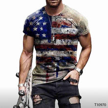 Load image into Gallery viewer, Men's 3D T-shirt Casual Round Neck Men's T-shirt Printing Slim Fit Short Sleeve Pullover Top T-shirt
